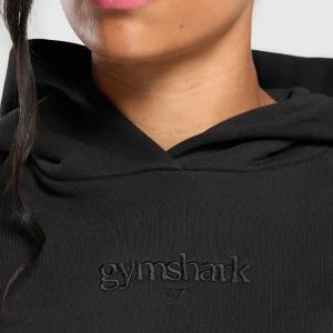 Discount Gymshark Embroidered Logo Oversized Hoodie Black