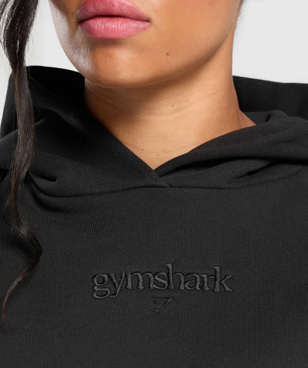 Discount Gymshark Embroidered Logo Oversized Hoodie Black