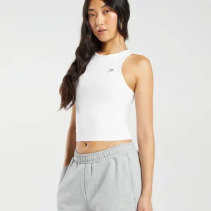 New Gymshark Essential Cotton Midi Tank White