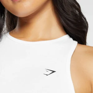 New Gymshark Essential Cotton Midi Tank White