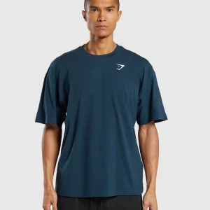 Discount Gymshark Essential Oversized T-Shirt Navy