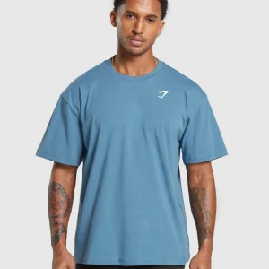 New Gymshark Essential Oversized T-Shirt FadedBlue