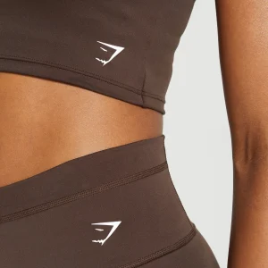 Discount Gymshark Everyday Cap Sleeve Crop Top ArchiveBrown