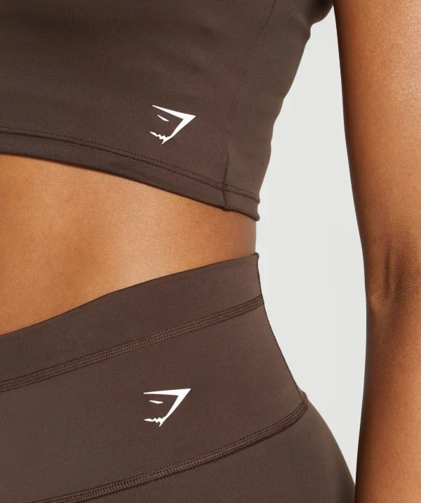 Discount Gymshark Everyday Cap Sleeve Crop Top ArchiveBrown