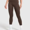 Hot Gymshark Everyday Foldover Leggings ArchiveBrown