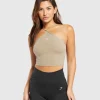 New Gymshark Everyday Halter Neck Ribbon Tank SoftBrown