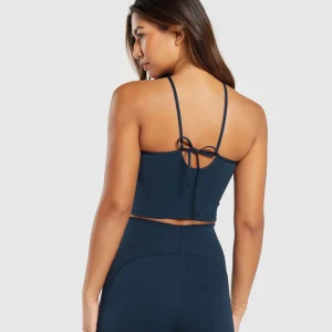 Outlet Gymshark Everyday Halter Neck Ribbon Tank Navy