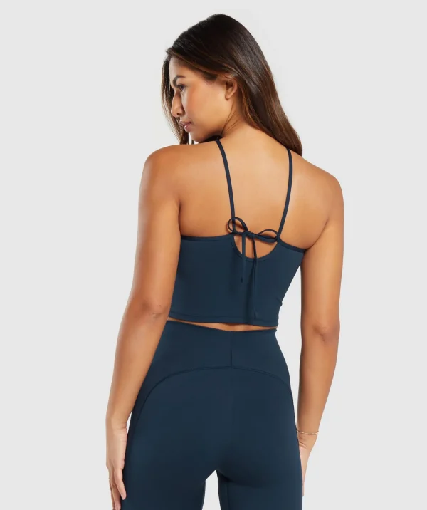 Outlet Gymshark Everyday Halter Neck Ribbon Tank Navy