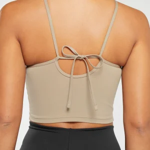 New Gymshark Everyday Halter Neck Ribbon Tank SoftBrown