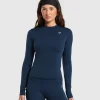 Online Gymshark Everyday High Neck Long Sleeve Top Navy