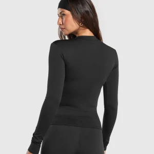 New Gymshark Everyday High Neck Long Sleeve Top Black