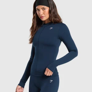 Online Gymshark Everyday High Neck Long Sleeve Top Navy