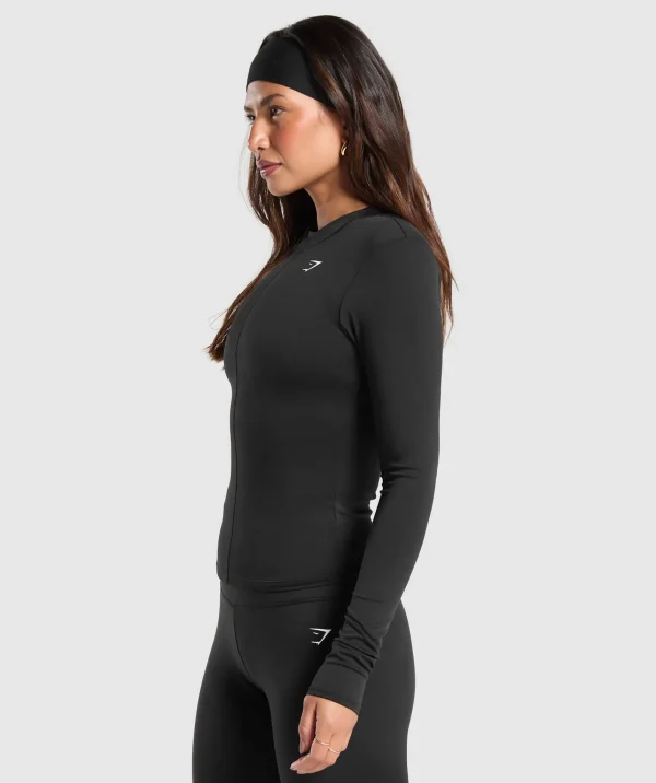 New Gymshark Everyday High Neck Long Sleeve Top Black