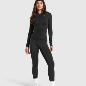 New Gymshark Everyday High Neck Long Sleeve Top Black