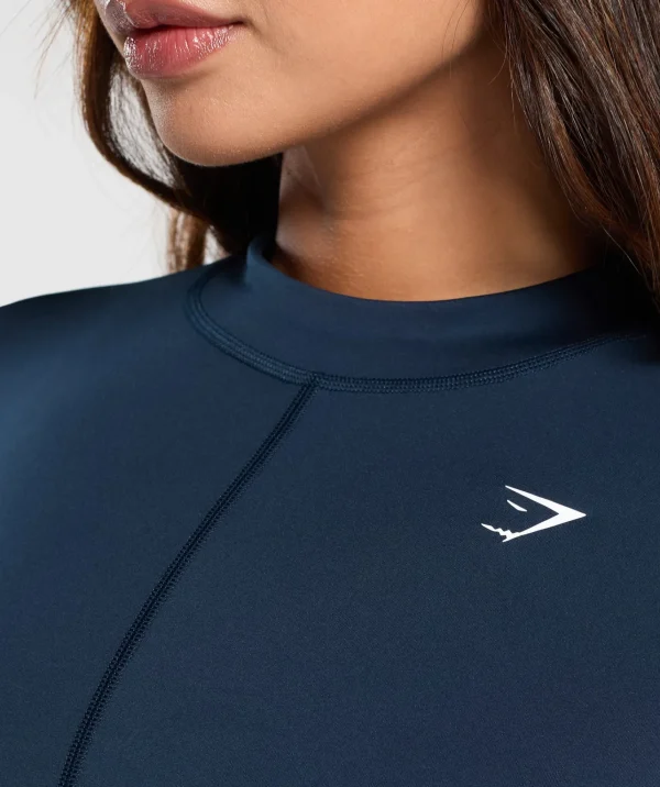 Online Gymshark Everyday High Neck Long Sleeve Top Navy