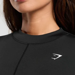 New Gymshark Everyday High Neck Long Sleeve Top Black