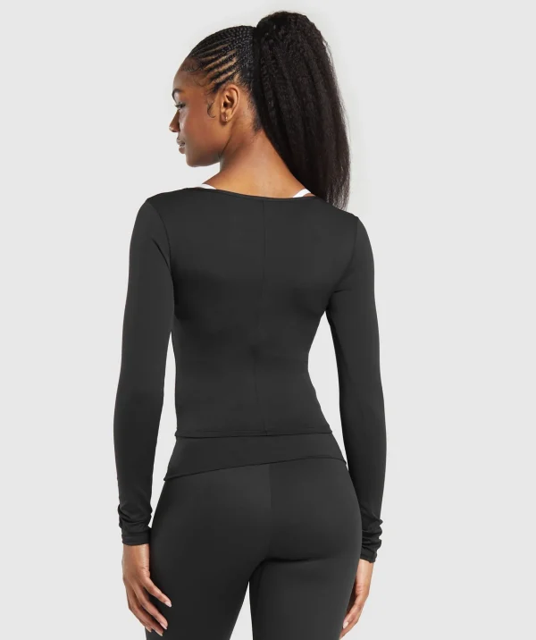 Outlet Gymshark Everyday Long Sleeve Midi Top Black