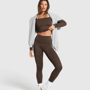 Sale Gymshark Everyday Long Sleeve Midi Top ArchiveBrown