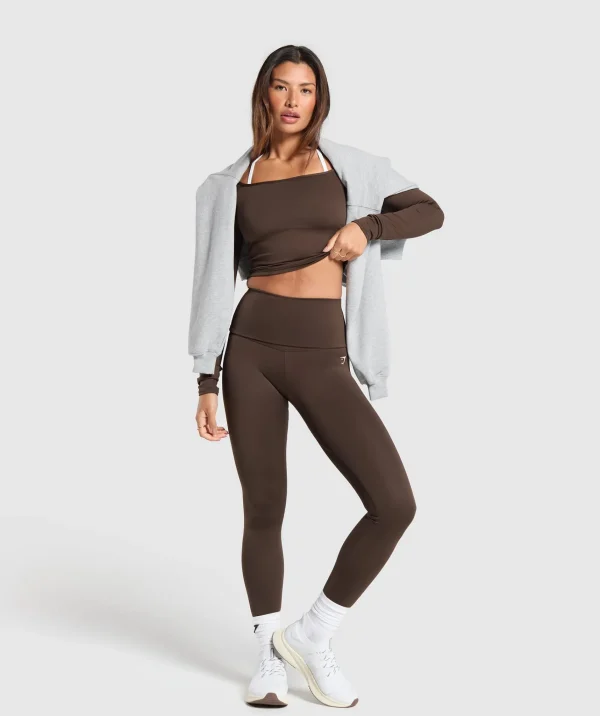 Sale Gymshark Everyday Long Sleeve Midi Top ArchiveBrown