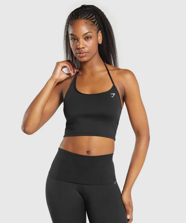 Hot Gymshark Everyday One Shoulder Crop Top Black