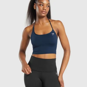 Sale Gymshark Everyday One Shoulder Crop Top Navy