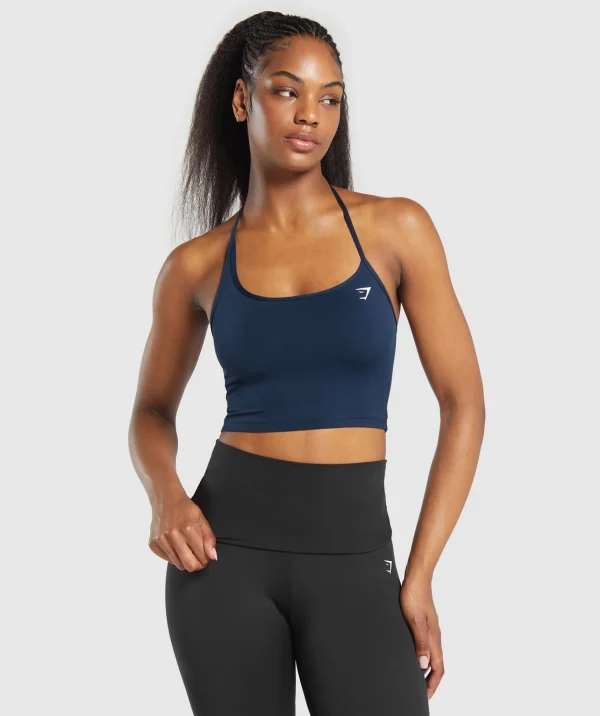 Sale Gymshark Everyday One Shoulder Crop Top Navy