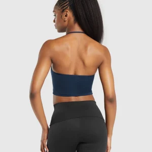 Sale Gymshark Everyday One Shoulder Crop Top Navy