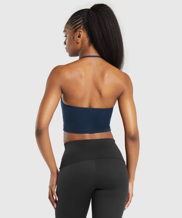 Sale Gymshark Everyday One Shoulder Crop Top Navy