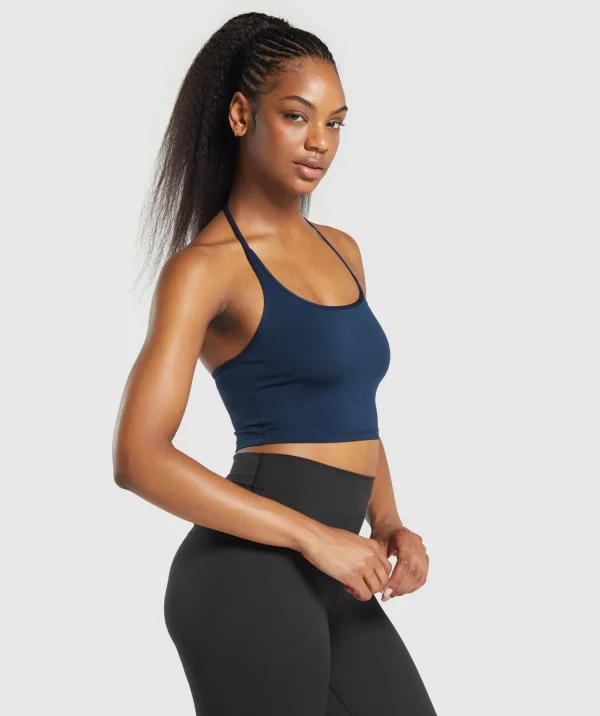 Sale Gymshark Everyday One Shoulder Crop Top Navy