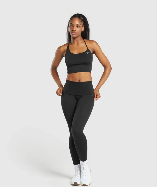 Hot Gymshark Everyday One Shoulder Crop Top Black