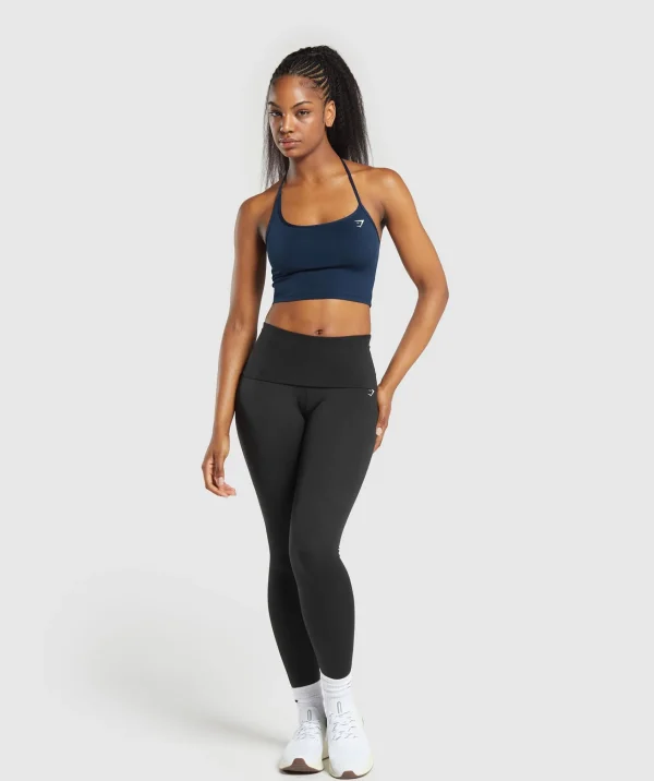 Sale Gymshark Everyday One Shoulder Crop Top Navy