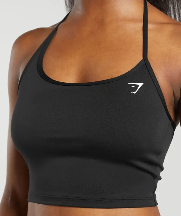 Hot Gymshark Everyday One Shoulder Crop Top Black