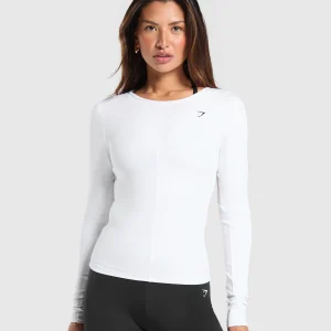 Outlet Gymshark Everyday Open Back Long Sleeve Top White