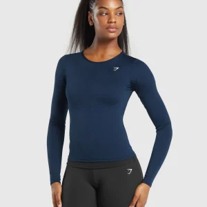 Fashion Gymshark Everyday Open Back Long Sleeve Top Navy