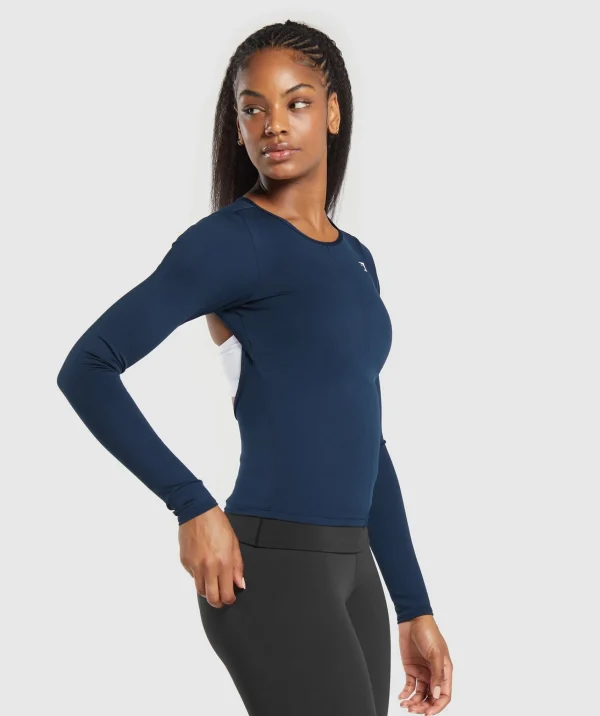 Fashion Gymshark Everyday Open Back Long Sleeve Top Navy