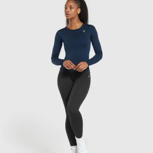 Fashion Gymshark Everyday Open Back Long Sleeve Top Navy