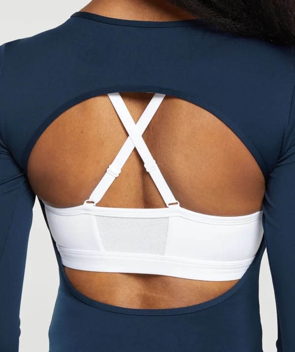 Fashion Gymshark Everyday Open Back Long Sleeve Top Navy