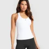 Best Gymshark Everyday Racer Back Tank With Shelf White