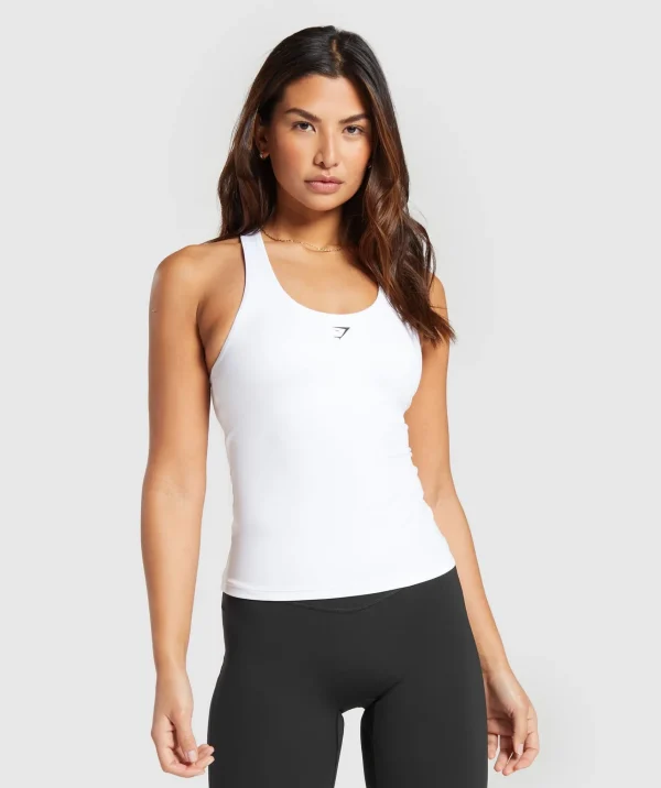 Best Gymshark Everyday Racer Back Tank With Shelf White