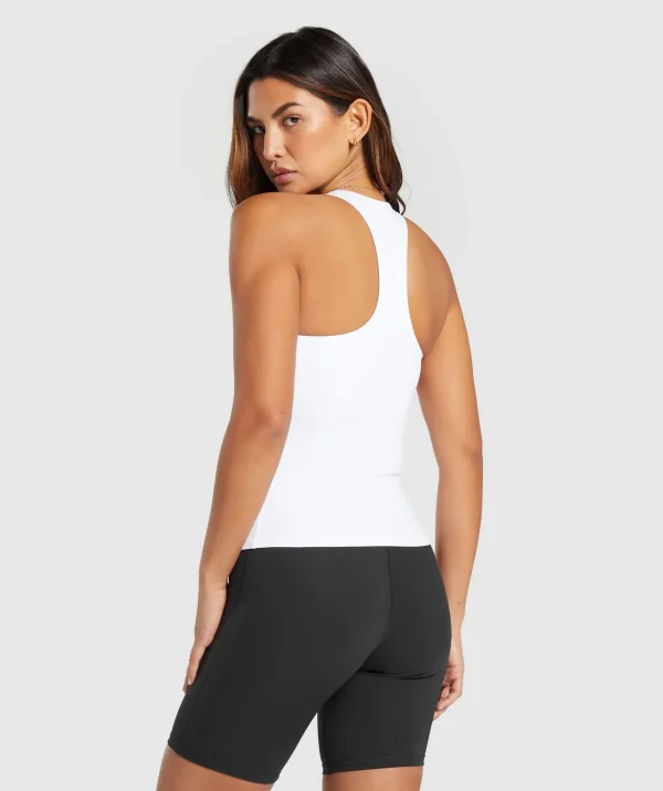 Best Gymshark Everyday Racer Back Tank With Shelf White