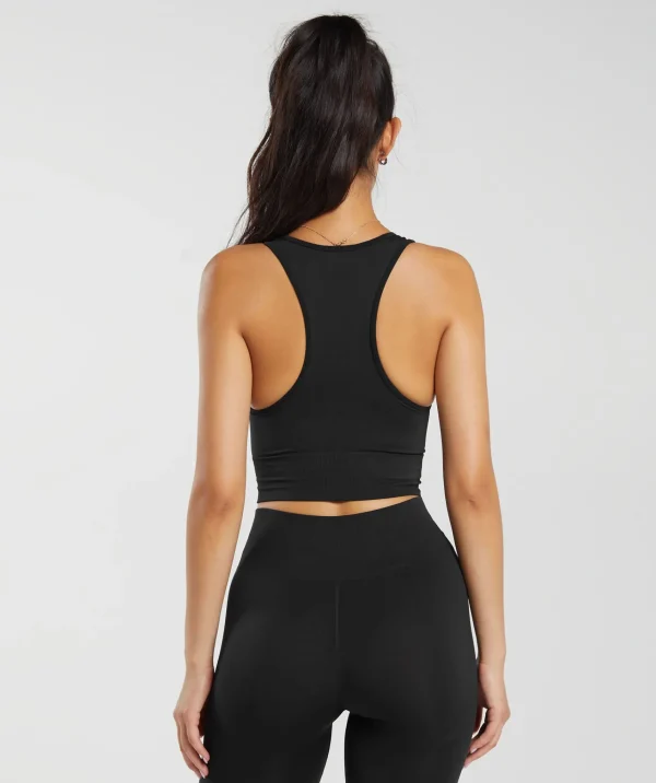 Hot Gymshark Everyday Seamless Crop Tank Black