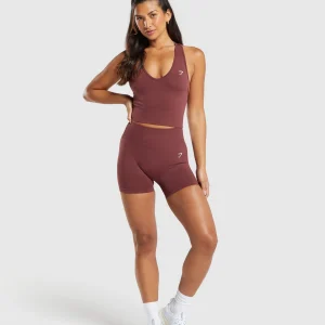 Outlet Gymshark Everyday Seamless Crop Tank BurgundyBrown