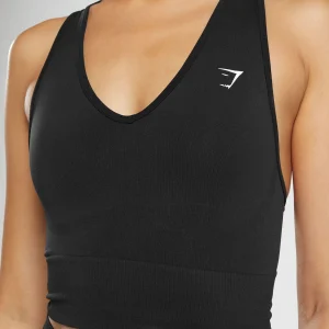 Hot Gymshark Everyday Seamless Crop Tank Black