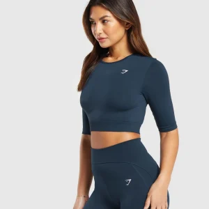 Sale Gymshark Everyday Seamless Crop Top Navy