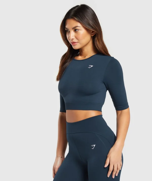 Sale Gymshark Everyday Seamless Crop Top Navy