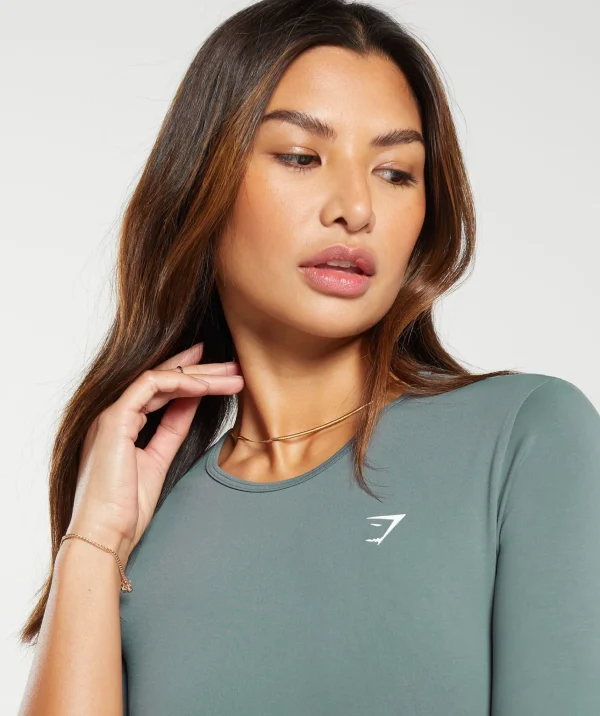 Fashion Gymshark Everyday Seamless Crop Top CargoTeal