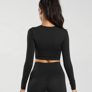 Best Gymshark Everyday Seamless Long Sleeve Crop Top Black