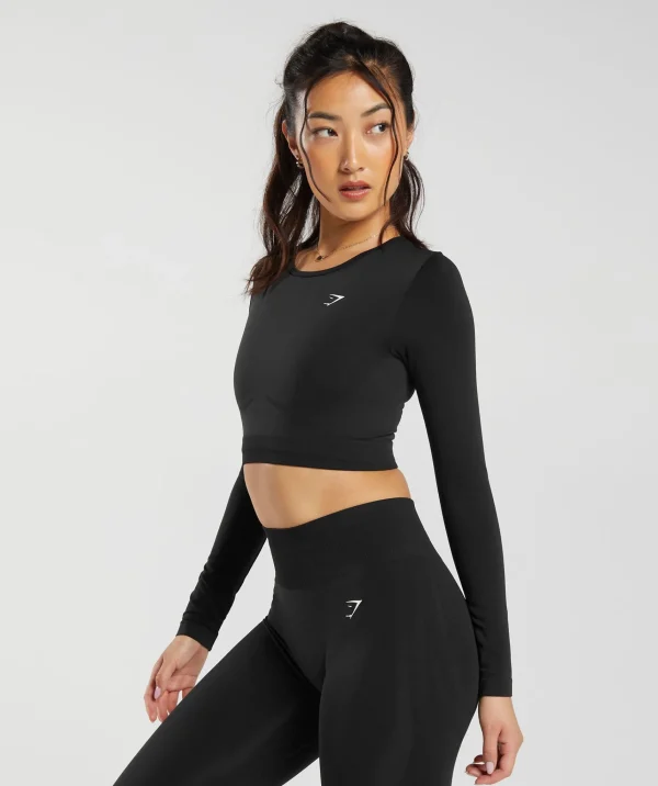 Best Gymshark Everyday Seamless Long Sleeve Crop Top Black