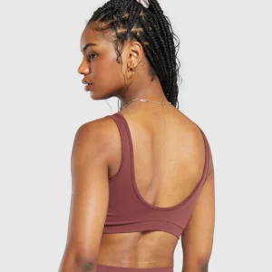 Discount Gymshark Everyday Seamless Sports Bra BurgundyBrown