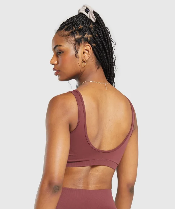 Discount Gymshark Everyday Seamless Sports Bra BurgundyBrown